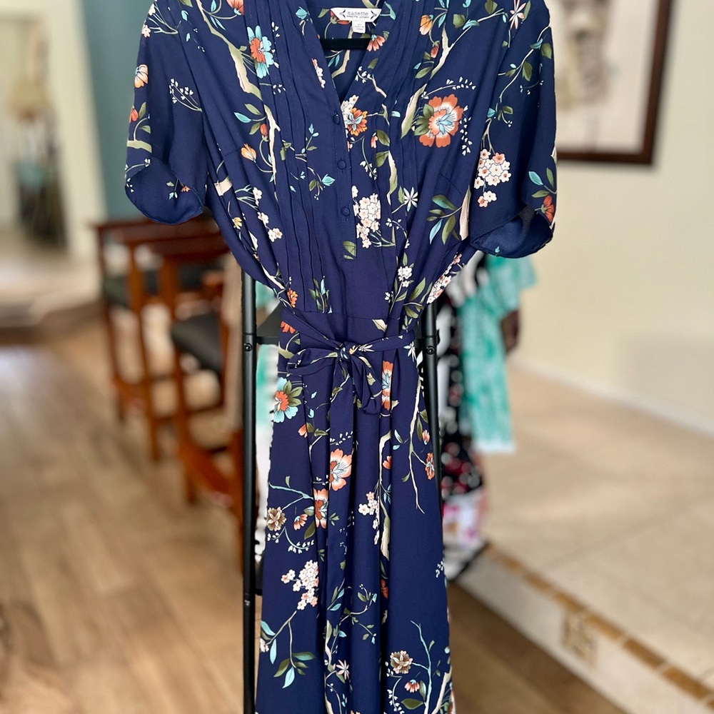 Nanette Lepore Navy Floral Maxi Dress